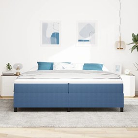 Boxspring Ágy Kék 200x200 cm Vászon