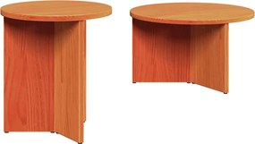 vidaXL Dohányzóasztal 2 pcs Faggyú barna Tömör fenyőfa
