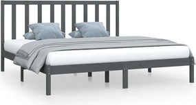 vidaXL szürke tömör fenyőfa ágykeret 200 x 200 cm