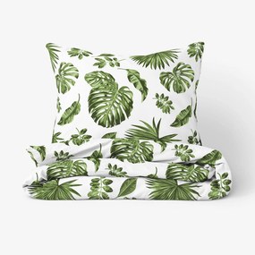 Goldea pamut ágyneműhuzat - monstera levelek 140 x 200 és 70 x 90 cm