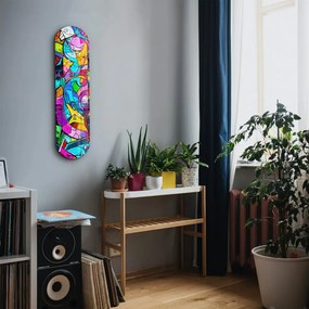 Graffiti Abstract edzett üvegkép, 20 x 80 cm