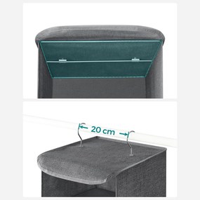 Gardrób ruharendszerező, összecsukható tárolórendszer, szürke