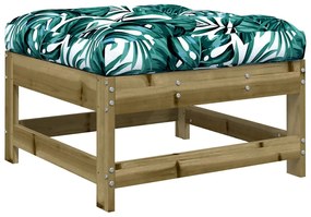 vidaXL impregnált fenyőfa kerti lábzsámoly párnával