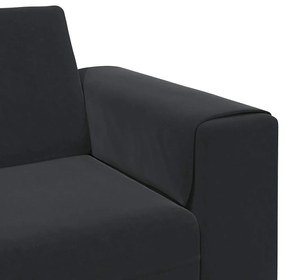 Kanapé Szett 3 pcs Fekete Bársony