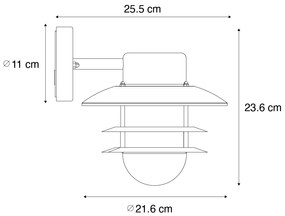 Ipari fali lámpa rozsdabarna IP44 - Shell