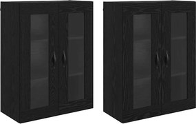 vidaXL Fali Szekrények 2 pcs Fekete tölgy 69,5 x 34 x 90 cm Faanyag