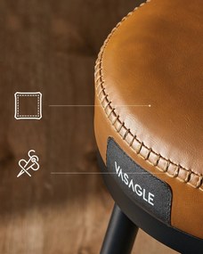 EKHO kollekció - Bárszékek 2 db forgó bárszék háttámlával műbőr varrással, karamellbarna