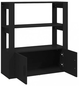 fekete szerelt fa tálalószekrény 80x30x90 cm