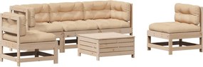 vidaXL 6 részes tömör fenyőfa kerti ülőgarnitúra párnákkal
