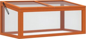 Outsunny Fából és Polikarbonátból készült Mini Üvegház 90 x 46 x 40 cm Időjárásálló Palánta Doboz Kerti Növényágyhoz Narancssárga | Aosom