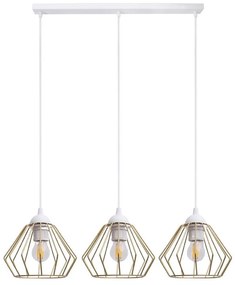 HEXE Csillár zsinóron CEED GOLD 3xE27/60W/230V fehér/arany HX0249