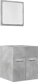 vidaXL 2 részes betonszürke szerelt fa fürdőszobai bútorszett