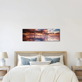 Kép - Esti strand (órával) (90x30 cm)