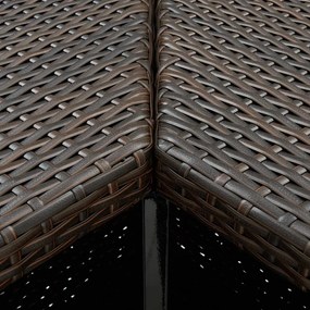 4 részes barna polyrattan kerti bárszett párnával