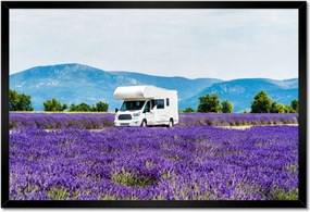 Poszterek keretben 60x40 Lakókocsi a levendulamezők között