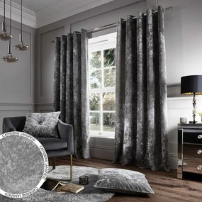 Szürke függöny szett 2 db-os 168x229 cm Crushed Velvet – Catherine Lansfield