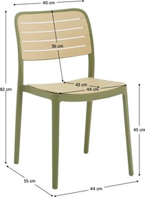 Rakásolható szék, zöld/bézs, KARDOS TYP 1