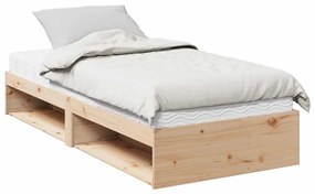 vidaXL nappali ágy matraccal 100x200 cm tömör fa fenyőfa