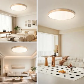 BRILAGI - Dimmelhető lámpatest WOODLINE LED/100W/230V 3000-6000K tölgy átm. 80 cm + távirányító