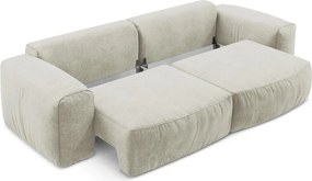 Bézs zsenília kinyitható kanapé 275 cm Kuki – Makamii