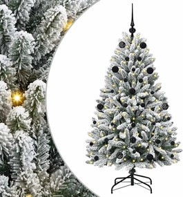 vidaXL Mű karácsonyfa 150 LED-del Zöld és Fehér 150 cm PVC és fém