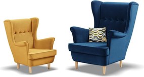 Uszak Mini fotel, bársony, sárga