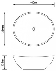 vidaXL ovális matt világoszöld kerámia luxus mosdókagyló 40 x 33 cm