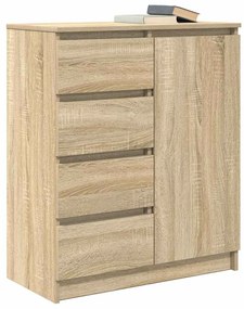 sonoma tölgy szerelt fa tálalószekrény fiókos 71x35x84 cm