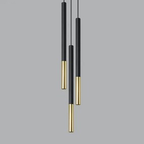 Csillár zsinóron MOSAIC 3xG9/12W/230V fekete/arany