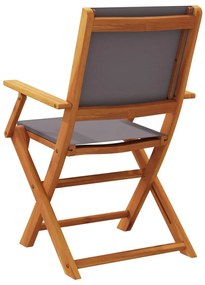 6 db antracitszürke szövet és tömör fa összecsukható kerti szék