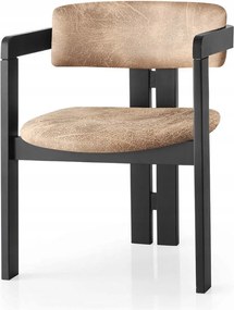 Co étkezőszék tömörfából, fekete/bézs