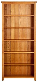 vidaXL 6 szintes tömör tölgyfa könyvespolc 80 x 22,5 x 180 cm