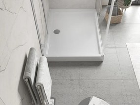 Mexen Flow+ téglalap alakú zuhanytálca 80 x 70 cm, fényes fehér - 46R107080H