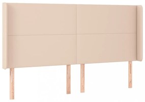 cappuccino színű műbőr rugós ágy matraccal és LED-del 200x200cm