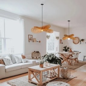 Immax 08266L - Csillár zsinóron MARIPOSA 1xE27/40W/230V átm. 80 cm juta