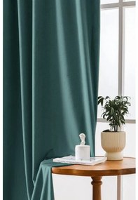 Sötétítő függöny VELVET 140x270 cm, türkiz Felfüggesztés: Hullámos sínszalag