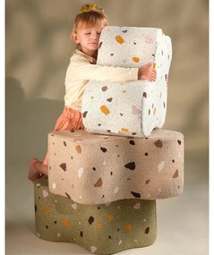 Világosbarna buklé-zsenília gyerek puff Terrazzo Cloud – Wigiwama