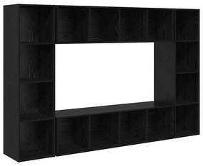 TV szekrény 4 pcs Fekete 37 x 37 x 142.5 cm Faanyag