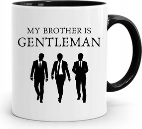Fekete Bögre Testvérnek My Brother Is Gentleman nyomott mintával
