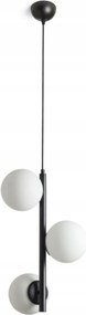 Rendl Etheria fĂŒggesztĂ©k lĂĄmpa fekete opĂĄlĂŒveggel 3xE27, magassĂĄg 170 cm