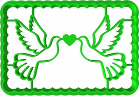 Prémium Mézeskalács lyukasztó Valentin Nap Szív Galambok 8cm