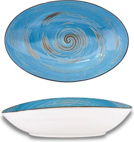 Salátatál Saláta tálaló Ovális porcelán kék Wilmax 30*19,5*7 cm