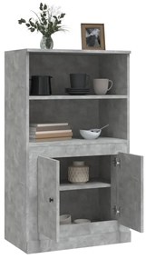 betonszürke szerelt fa magasszekrény 60x35,5x103,5 cm