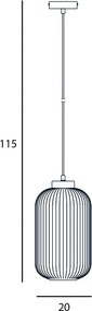 Italux modern függeszték lindo fehér fekete itxpnd-52636-1-bk