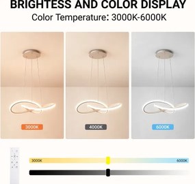 Brilagi - LED, fényerőszabályozható kábeles függőlámpa INFINITY LED/55W/230V 50x50 cm bézs + távirányító