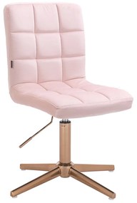 HR7009CROSS Púderrózsaszín modern velúr szék arany lábbal