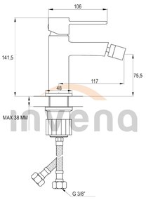 Invena Glamour Trend, szabadon álló bidé csaptelep, fekete matt, INV-BB-02-004-V