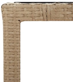 5 részes bézs polyrattan kerti bisztrógarnitúra párnákkal