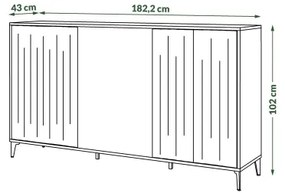 RONJA komód taupe/fekete