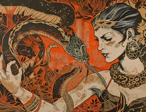 Poszter 65x50cm Beszélgetés a kígyóval